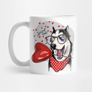 Husky Spread Love, Husky, Husky Dog, Husky Gift, Husky Gifts, Husky Print, Husky Art, Husky Painting, Husky Mom, Husky Dad, Gift For Husky Lover, Husky Lover Gift, Husky Owner, Husky Owner Gifts Mug